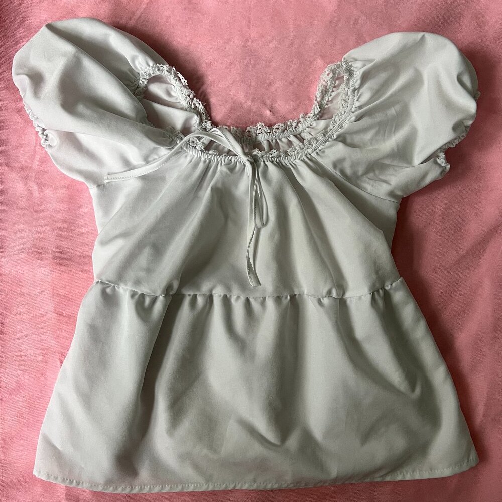 puff shoulder babydoll top